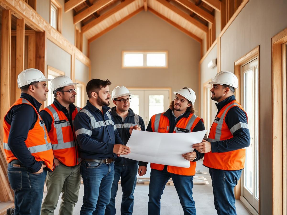 Services Squad renovation team reviewing plans inside a high-end Maryland home remodel